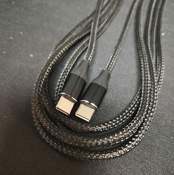 3pc Lot 9ft Long Charger Cables USB-C To USB-C Black Braided Cord - Picture 2 of 3